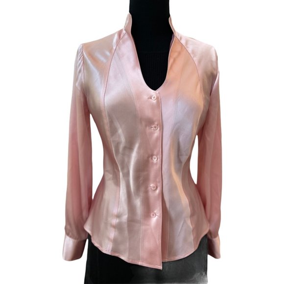 Austin Reed Tops - Vintage Austin Reed Silk Pink Blush Blouse Size 6
